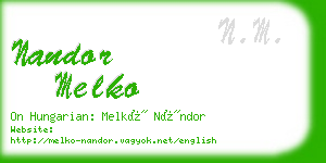 nandor melko business card